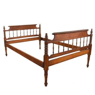 Wooden frame bed